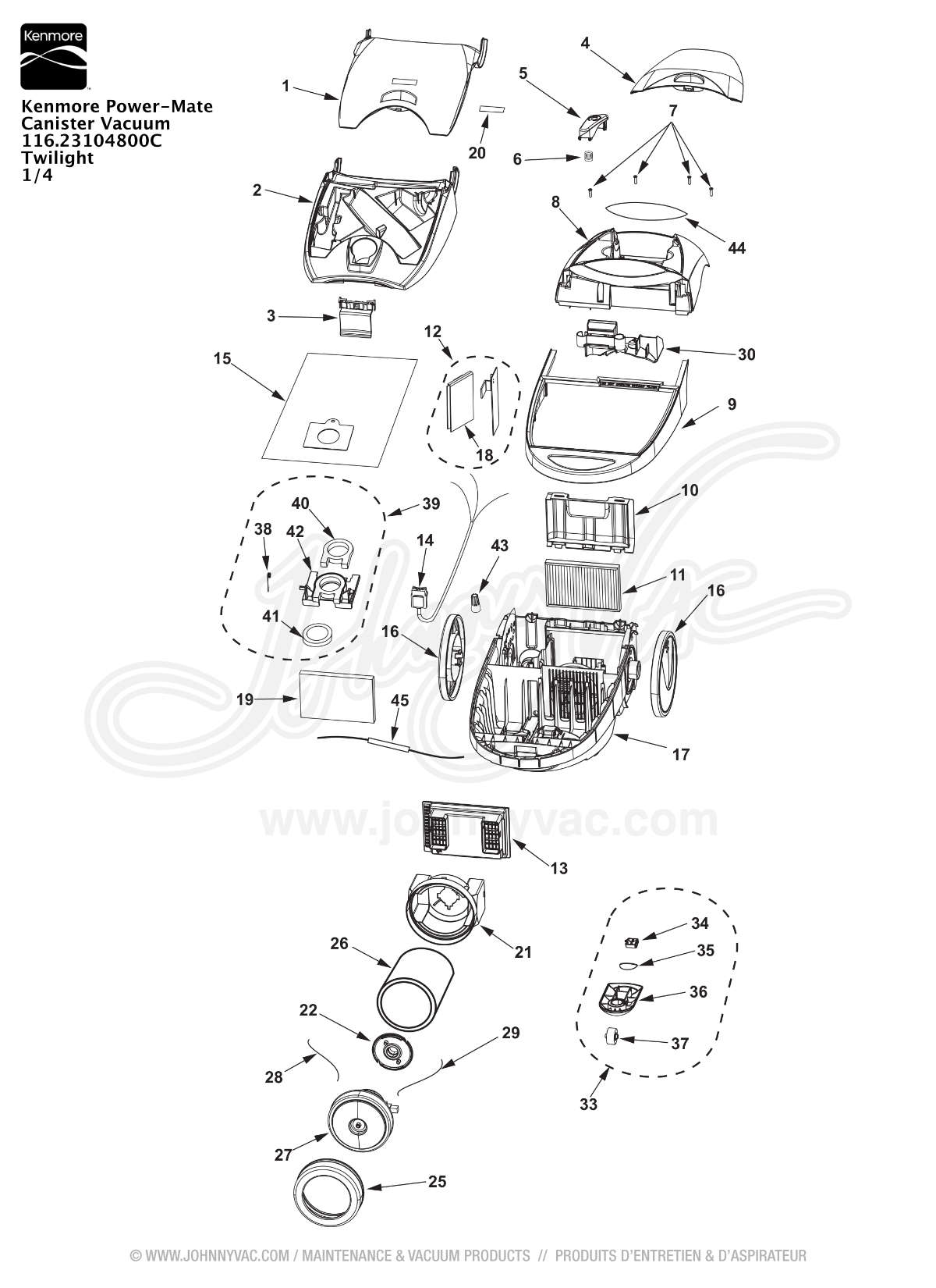 kenmore vacuum parts store near me